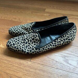 Zalo Leopard Cheetah Print Loafer Flat Shoes Black Tan Women’s Size 10